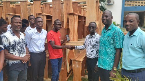 Generous Donation of 100 Mono Desks to Osei Tutu SHS From Mr. Clement K. Sasu